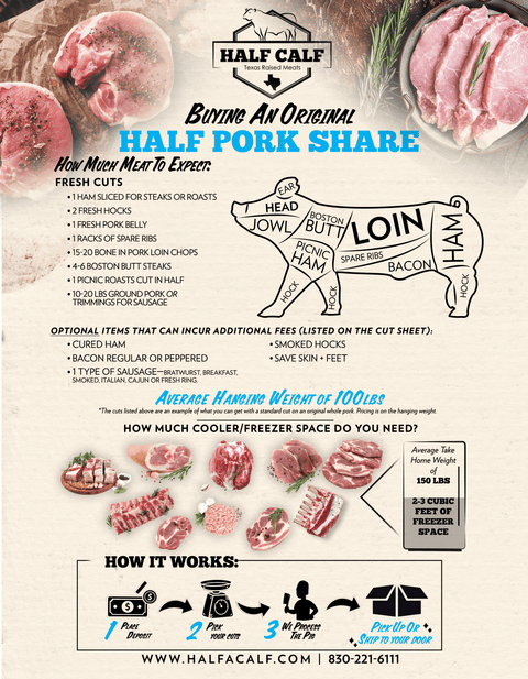 Texas Raised All Natural Half Hog Deposit - Half Calf